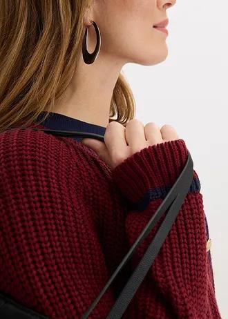 SWETER ROZPINANY W KONTRASTOWE PASKI