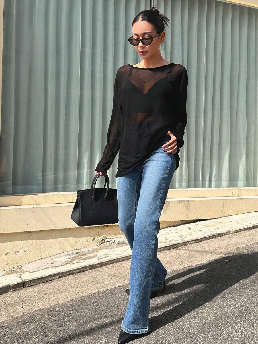 LUŹNA SIATECZKOWA BLUZKA