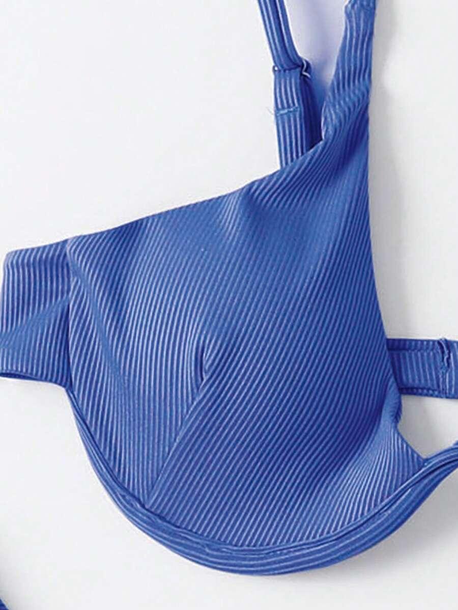 NIEBIESKI STRÓJ KĄPIELOWY komplet sarong