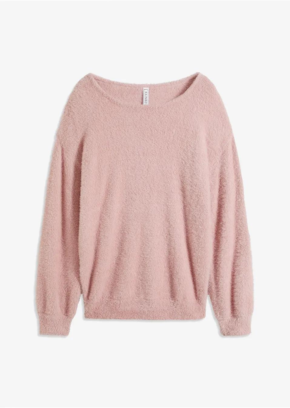 RÓŻOWY SWETER OVERSIZE