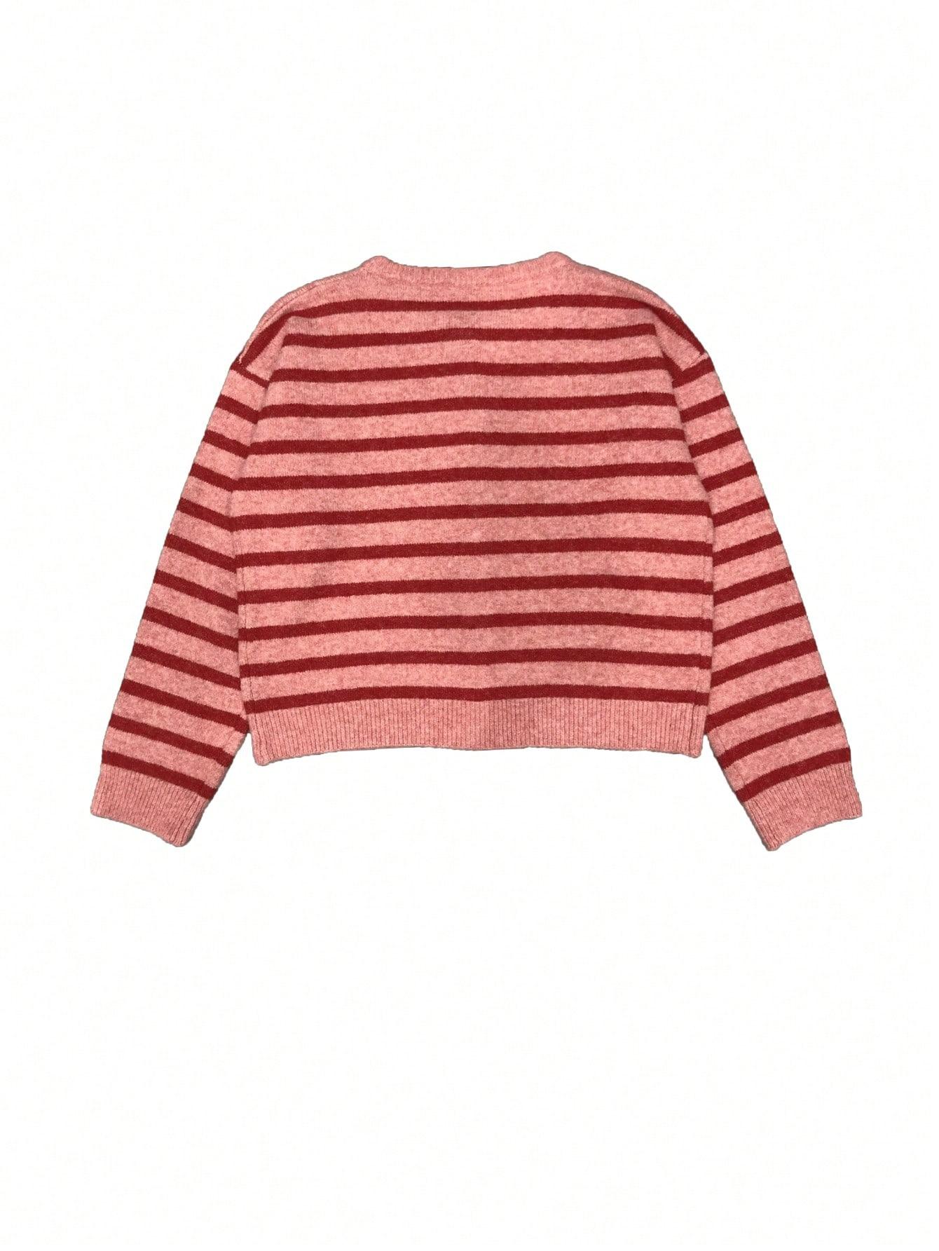SWETER ROZPINANY DAMSKI W PASKI W STYLU RETRO