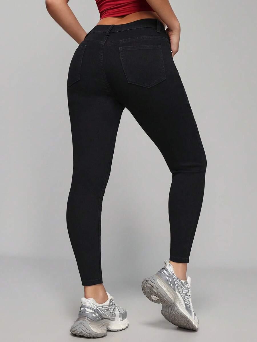 CZARNE SPODNIE JEANS