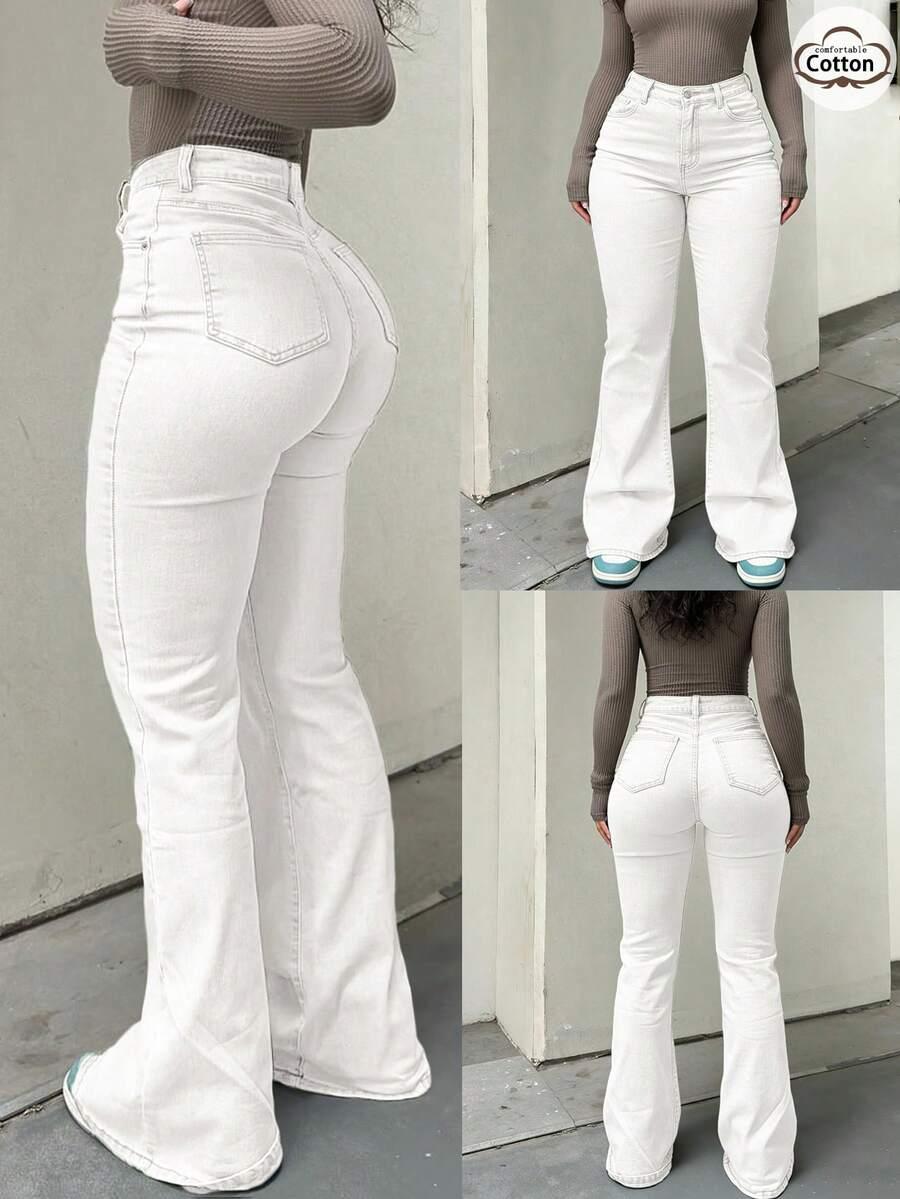 BIAŁE SPODNIE JEANS
