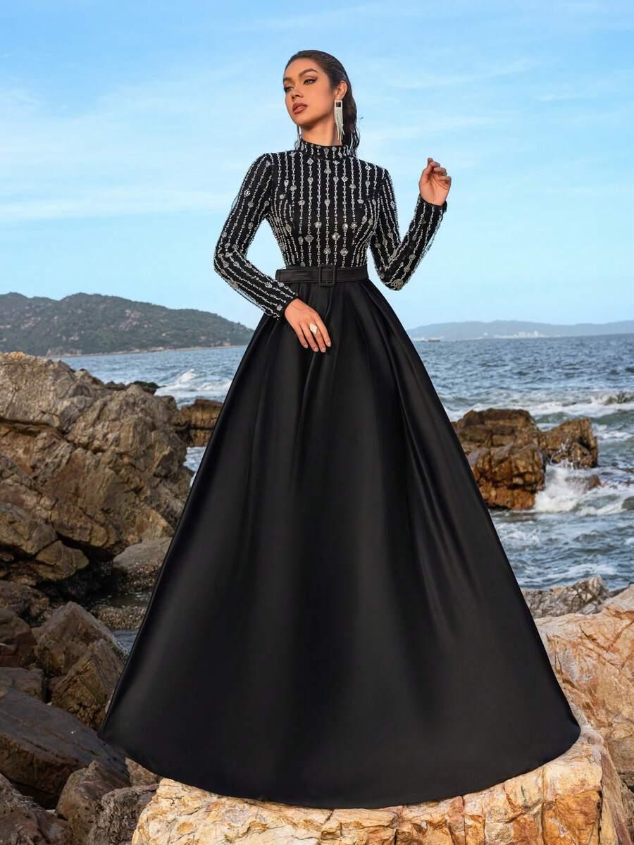 CZARNA MAXI SUKIENKA