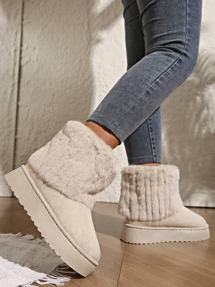 beżowe wsuwane śniegowce