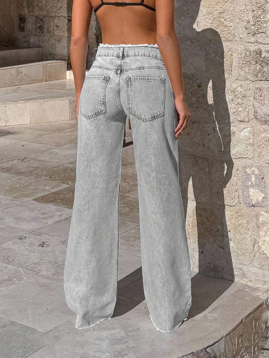 SZARE SPODNIE JEANS 