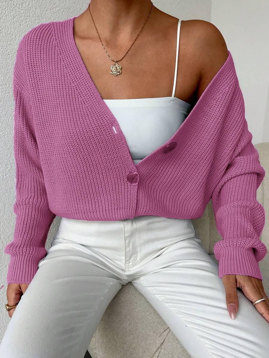 RÓŻOWY SWETER V NECK