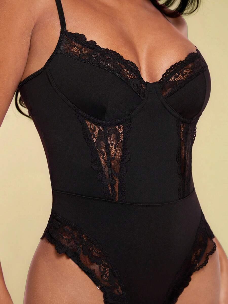 CZARNE BODY KORONKA 