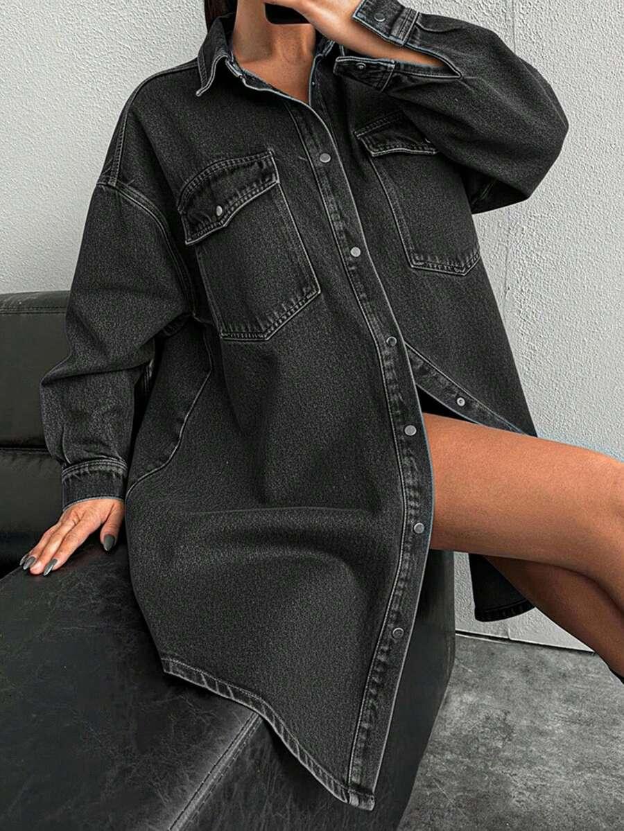 koszulowa sukienka jeans