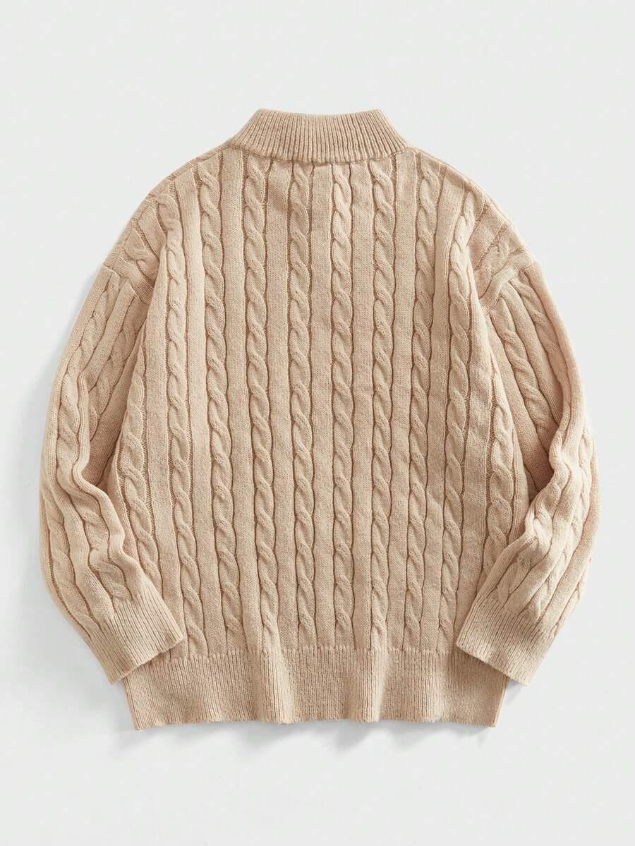 BEŻOWY SWETER DZIANINA