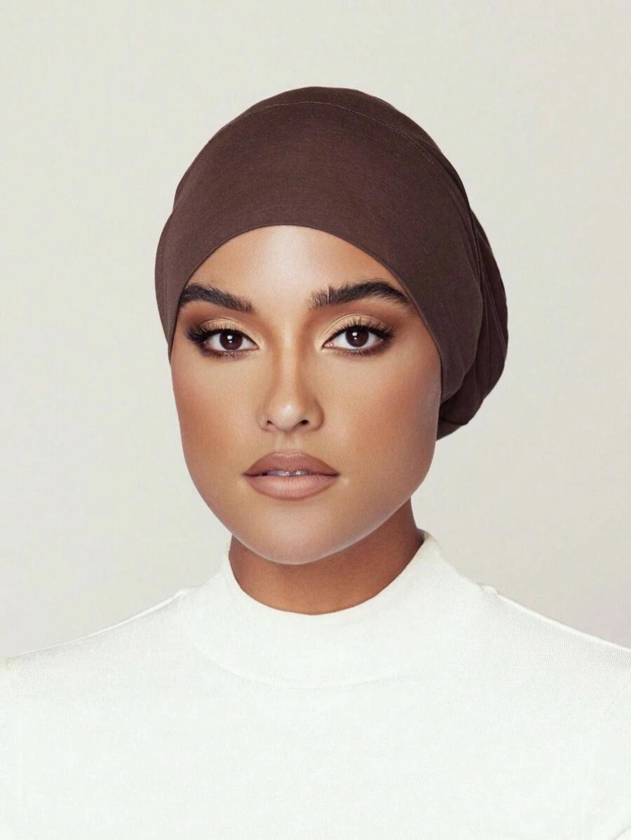 brązowy turban na głowę