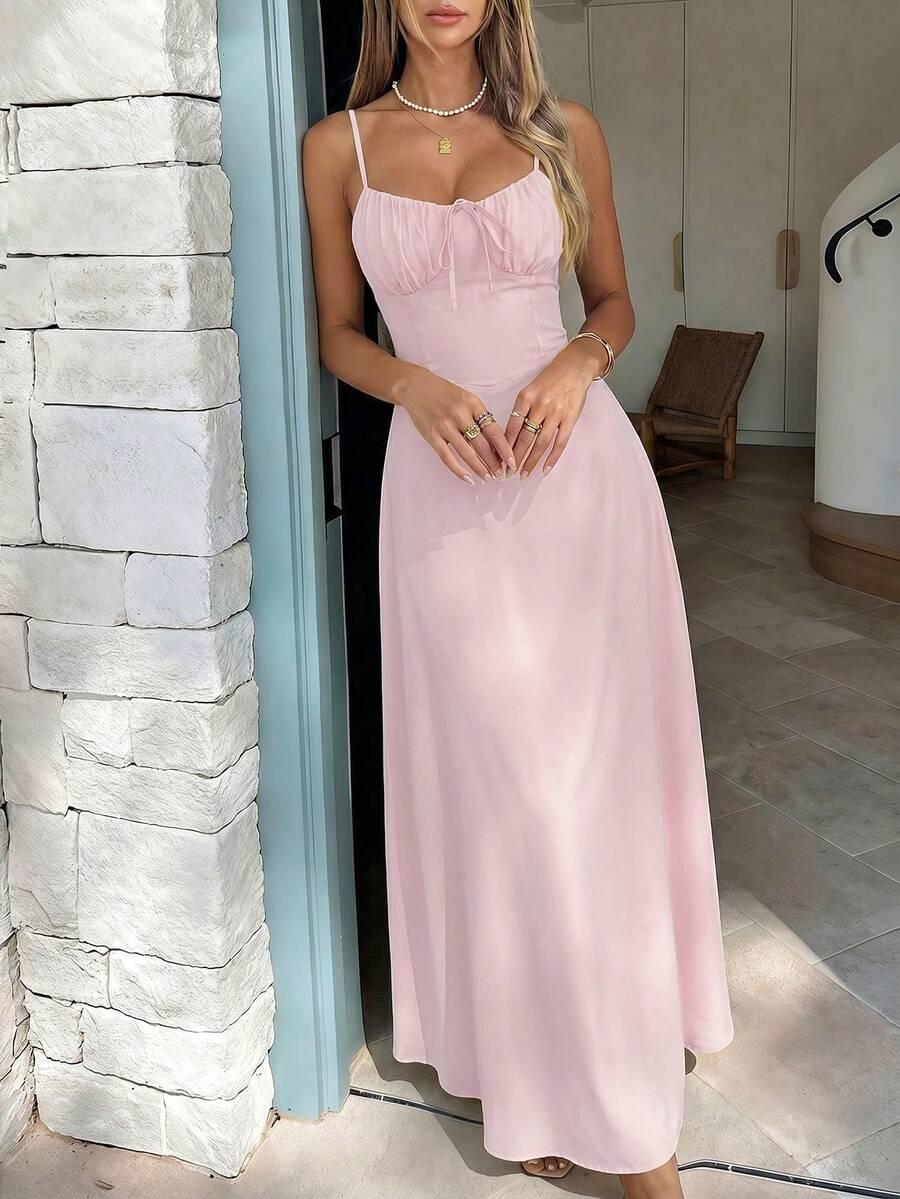 RÓŻOWA MAXI SUKIENKA