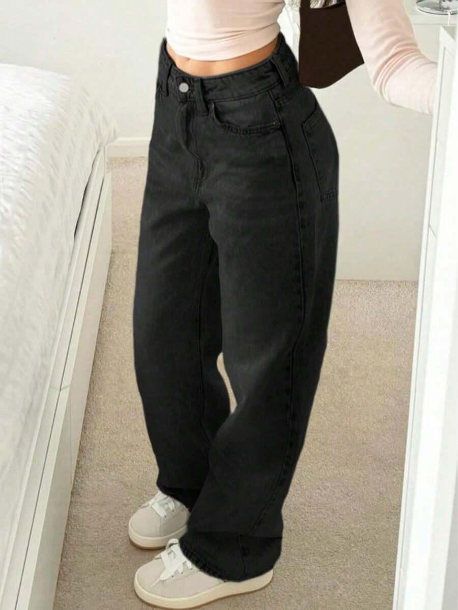 CZARNE SPODNIE JEANS