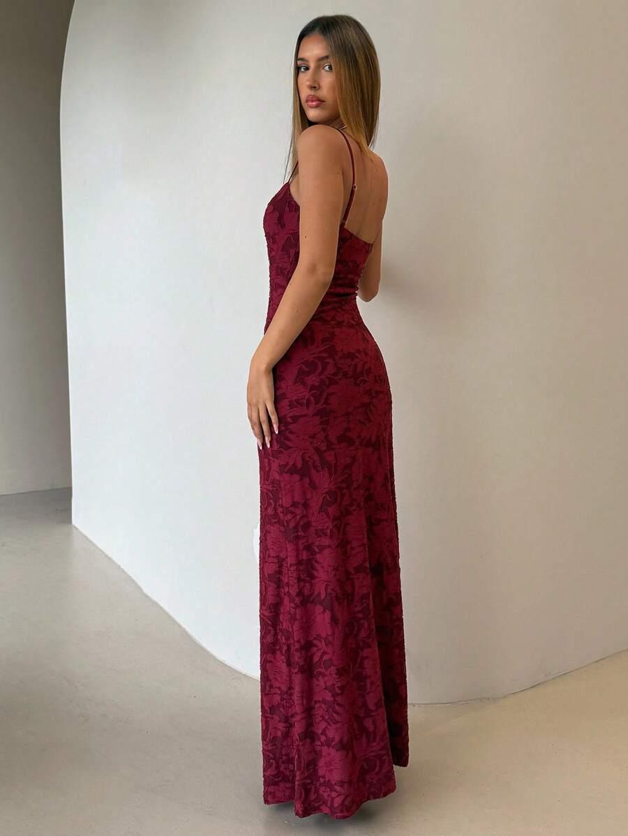 CZERWONA MAXI SUKIENKA 
