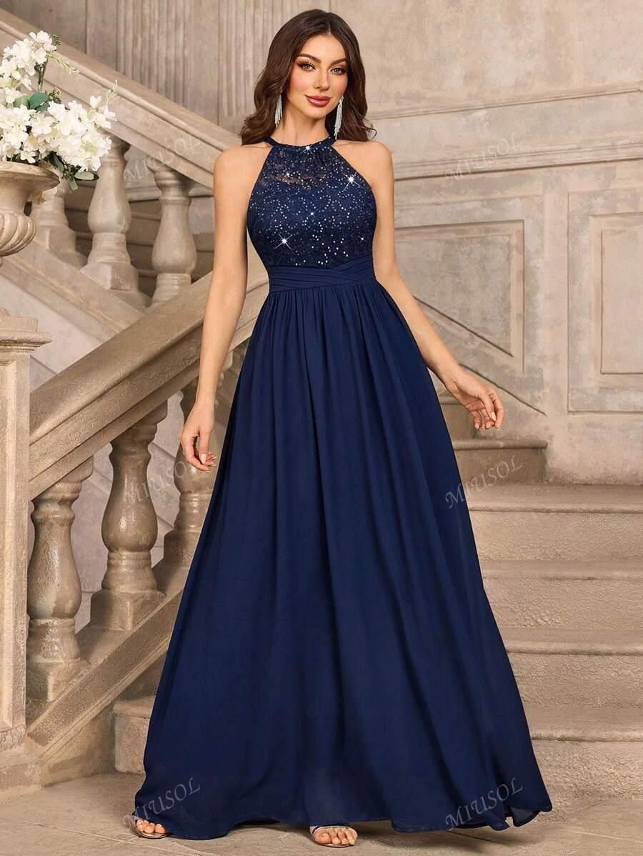 NIEBIESKA MAXI SUKIENKA 