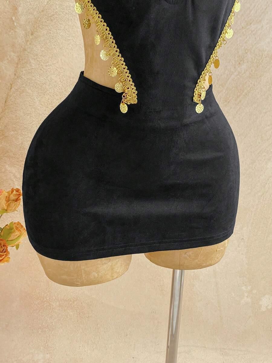 CZARNA MINI SUKIENKA
