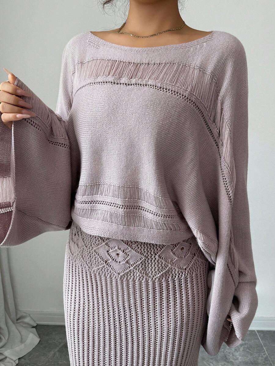 KOMPLET SWETER SPÓDNICA 