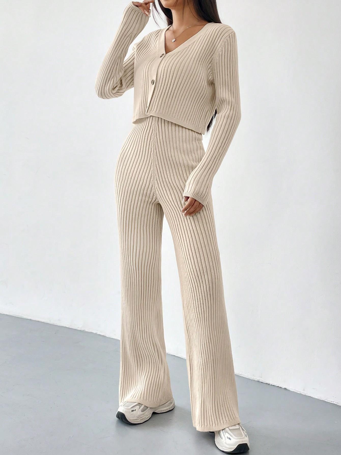 beżowy SWETER PRĄŻKI