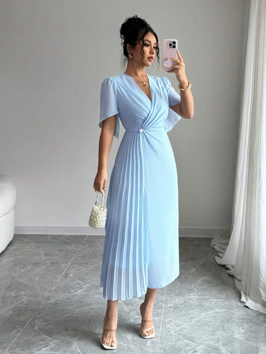 NIEBIESKA MIDI SUKIENKA
