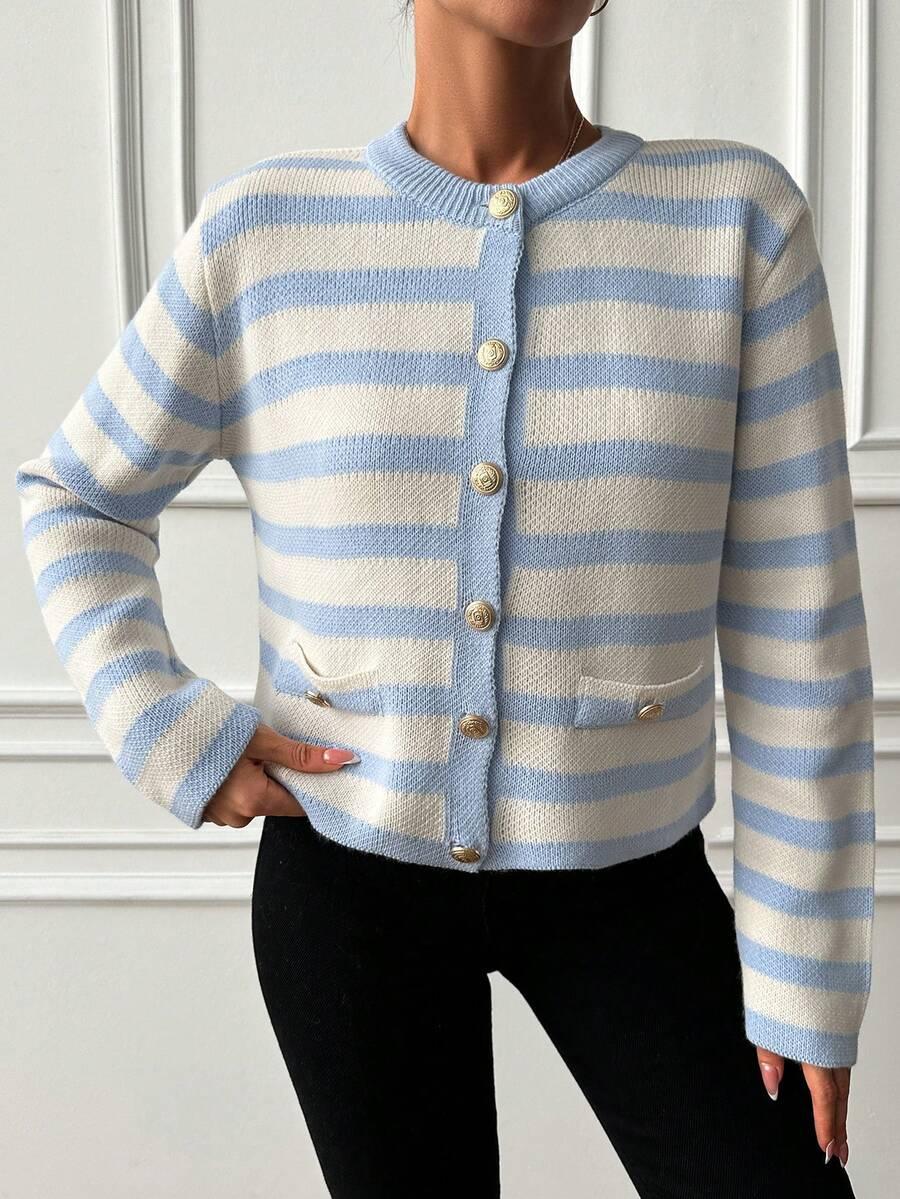 SWETER DAMSKI ROZPINANY OKRĄGŁY DEKOLT REGULAR