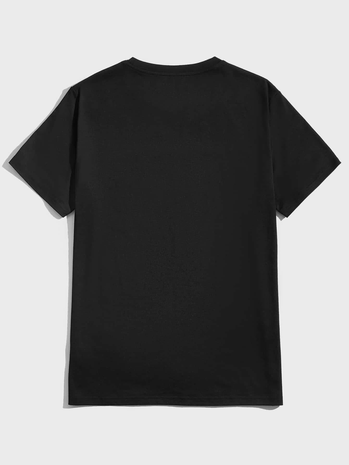 CZARNY T-SHIRT CASUAL