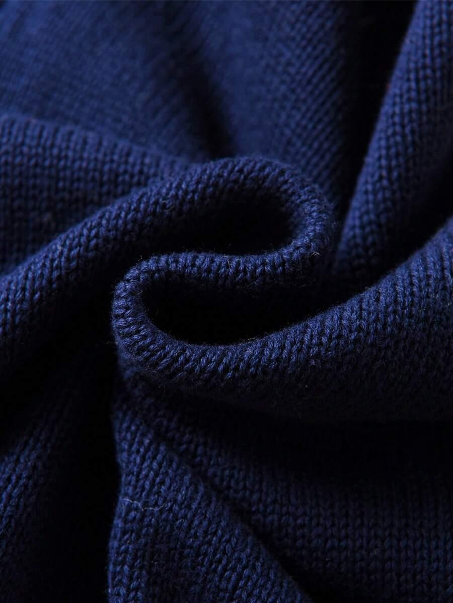 GRANATOWY SWETER GUZIKI