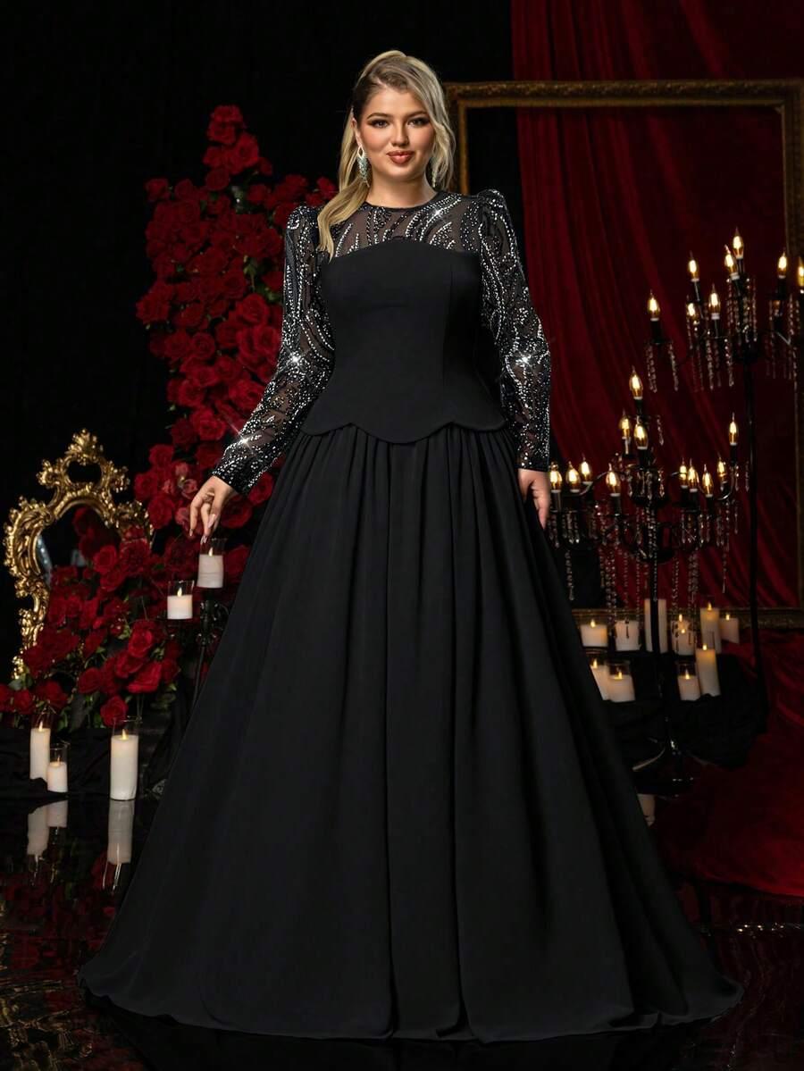 CZARNA MAXI SUKIENKA 