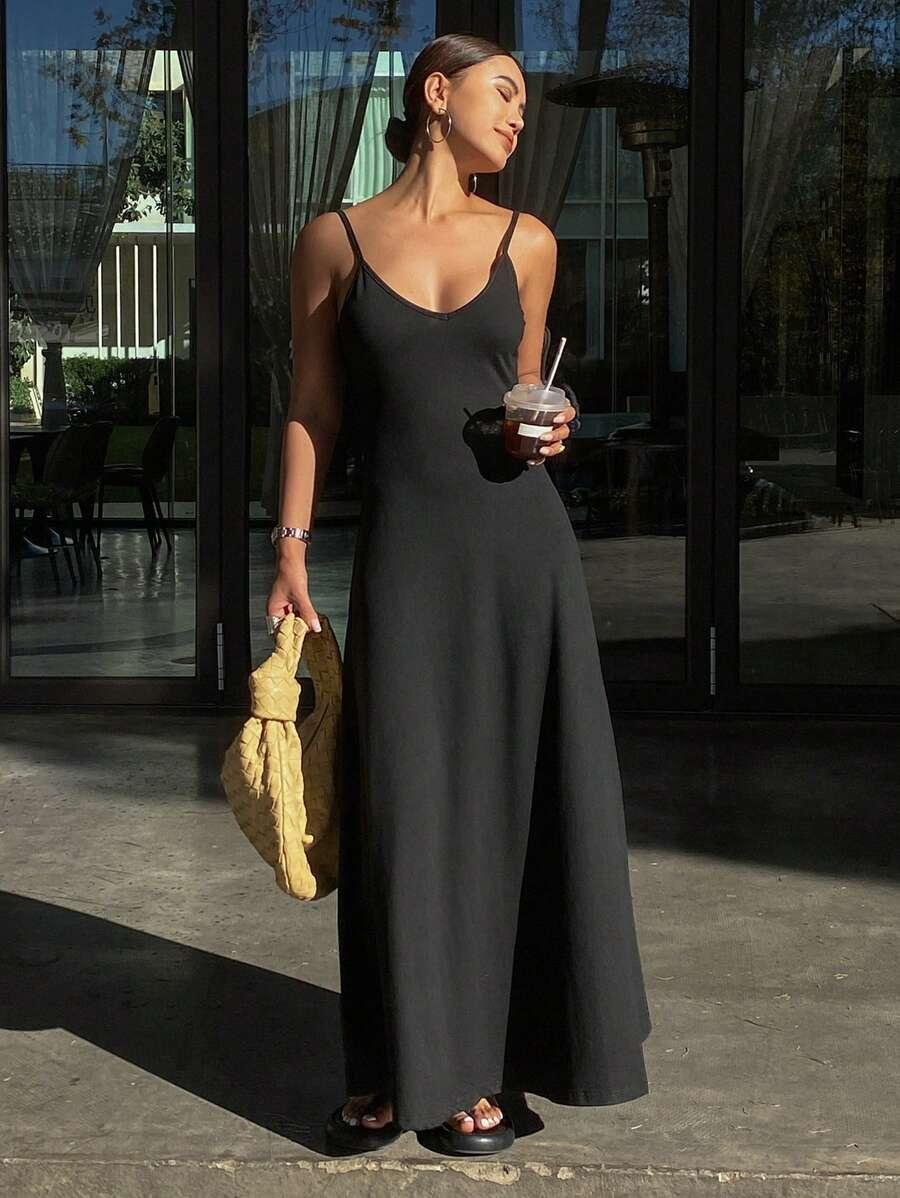 czarna sukienka maxi