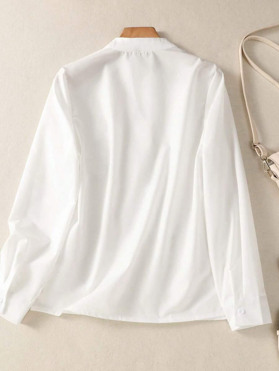 biała koszula v-neck 
