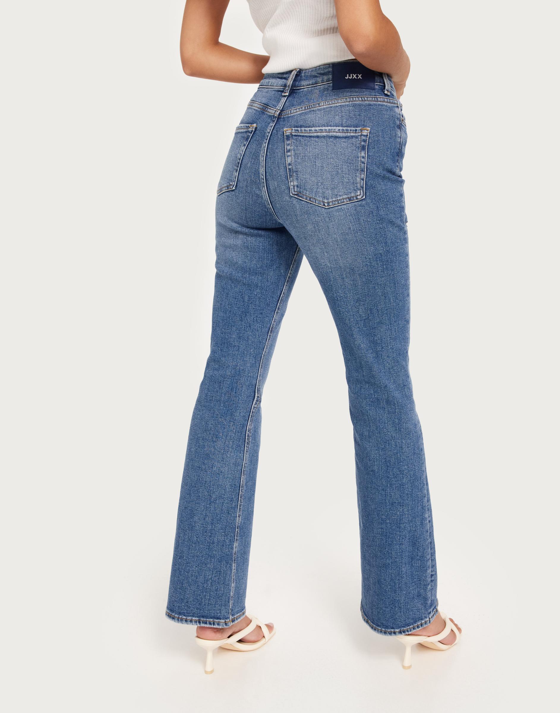 BAWEŁNIANE SPODNIE JEANS BOOTCUT WYSOKI STAN 