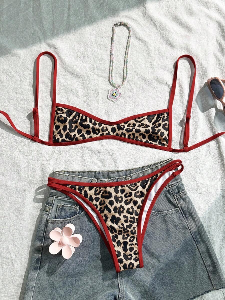 dwuczęściowy strój kąpielowy animal print 