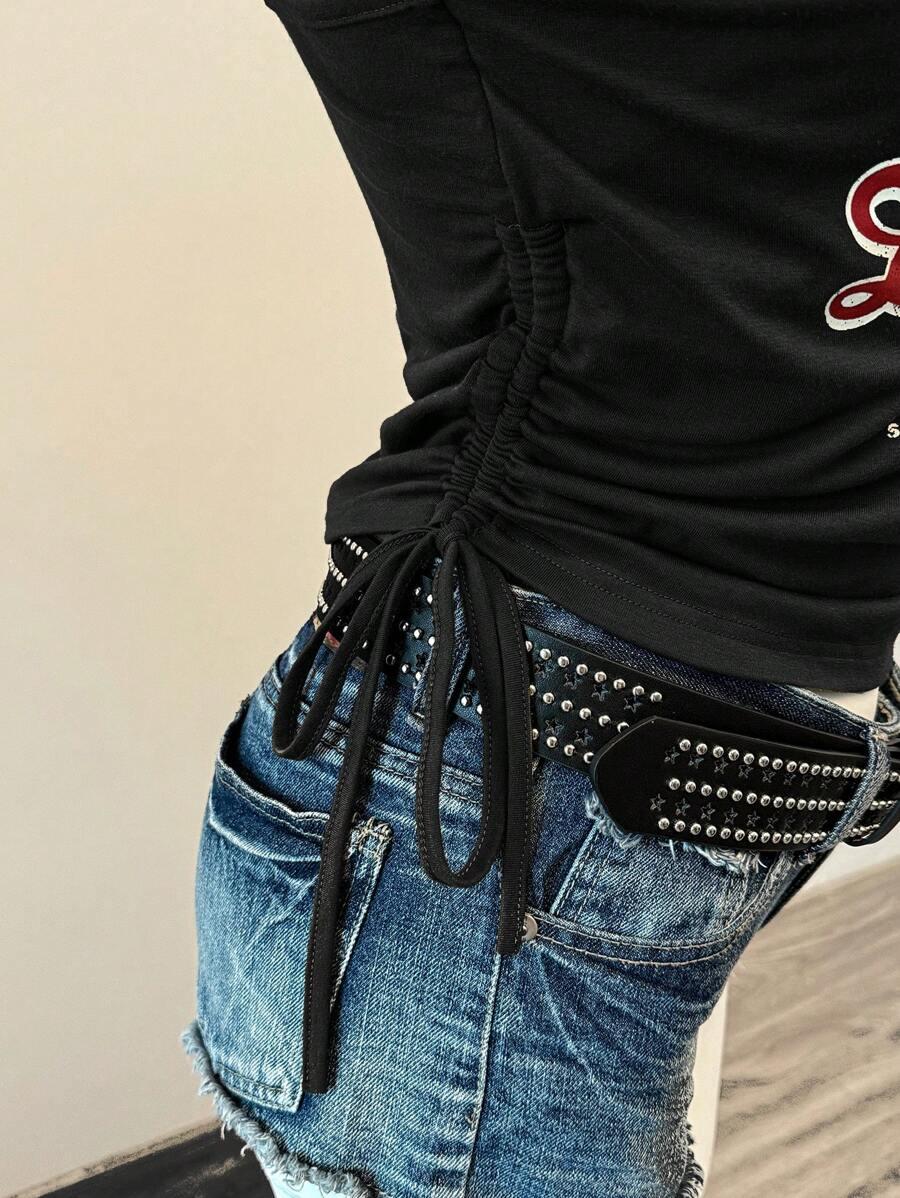 CZARNY TOP PRINT