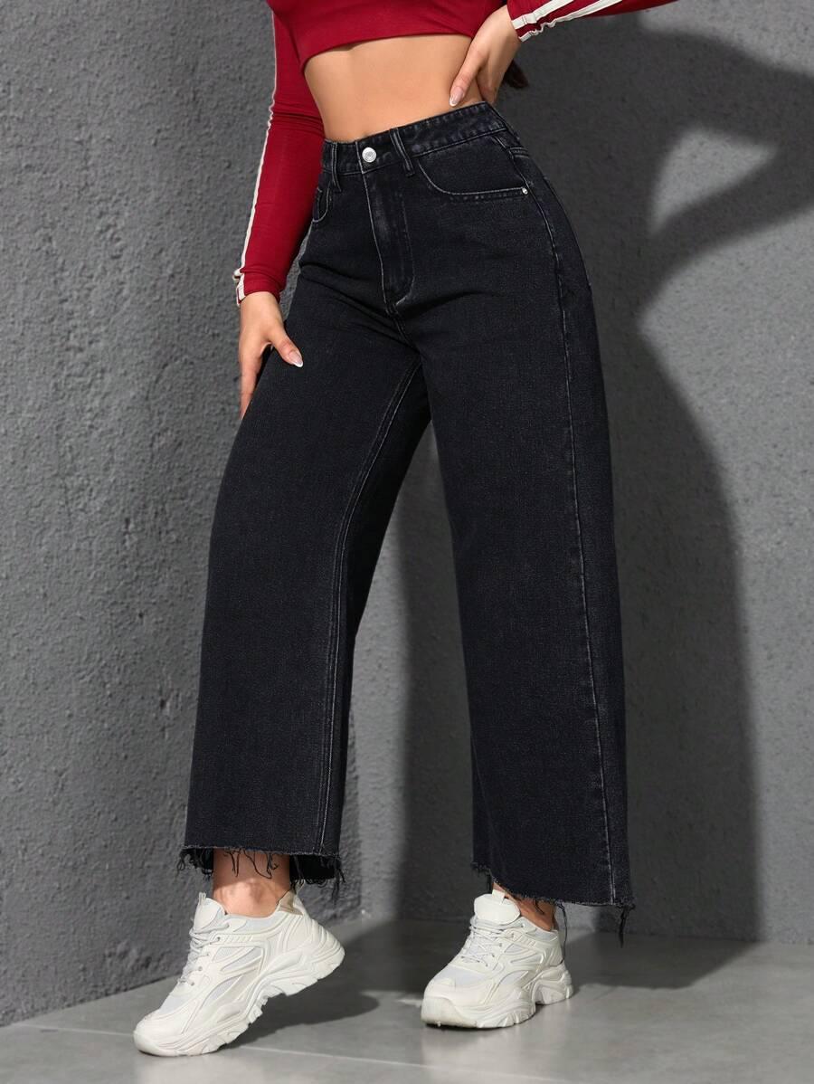 CZARNE SPODNIE JEANS 