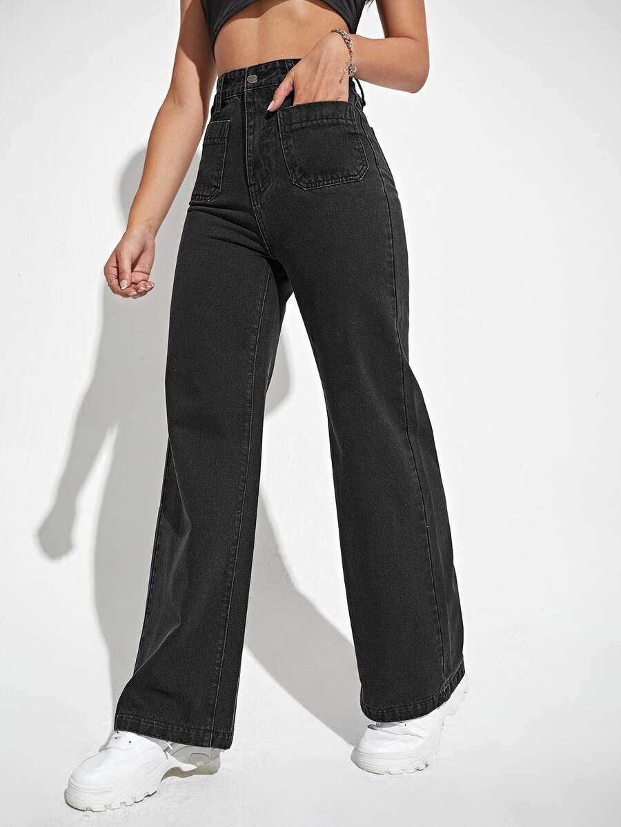 spodnie jeans z wysokim stanem