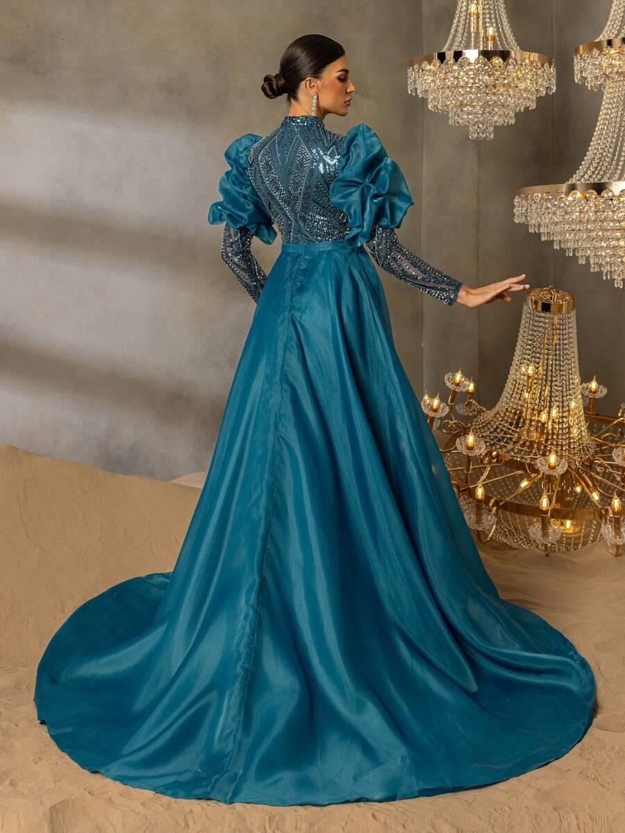 NIEBIESKA MAXI SUKIENKA