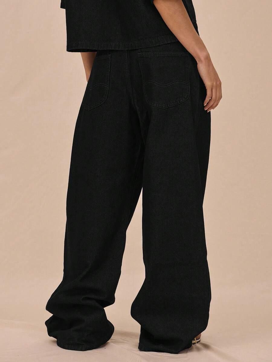 CZARNE SPODNIE JEANS