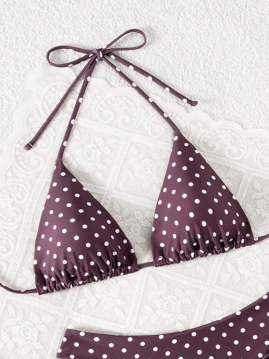 kostium kąpielowy bikini komplet groszki