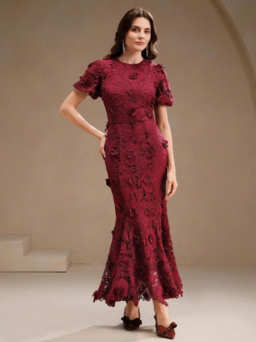 ELEGANCKA MAXI SUKIENKA Z HAFTEM 