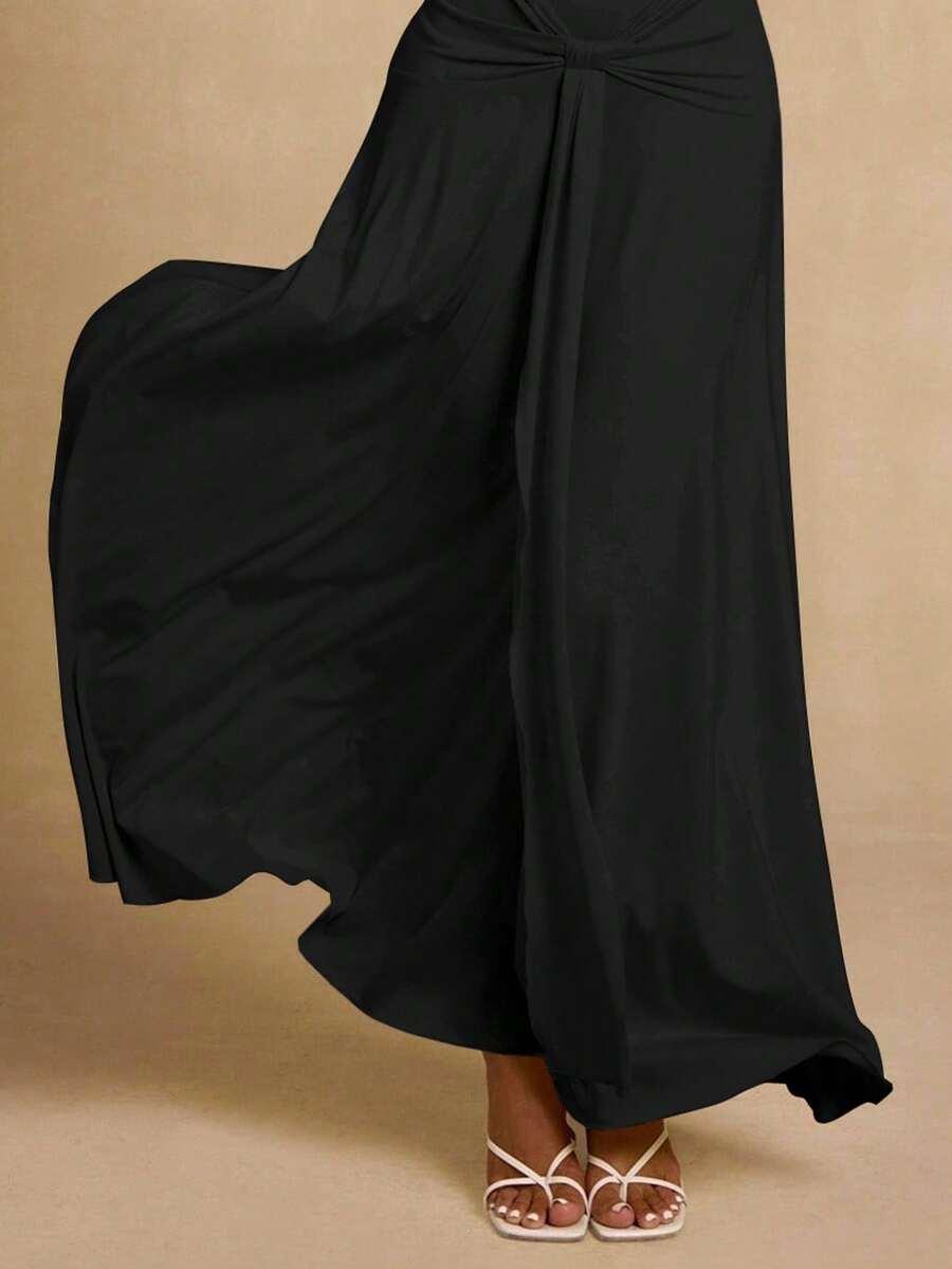 CZARNA SUKIENKA MAXI 