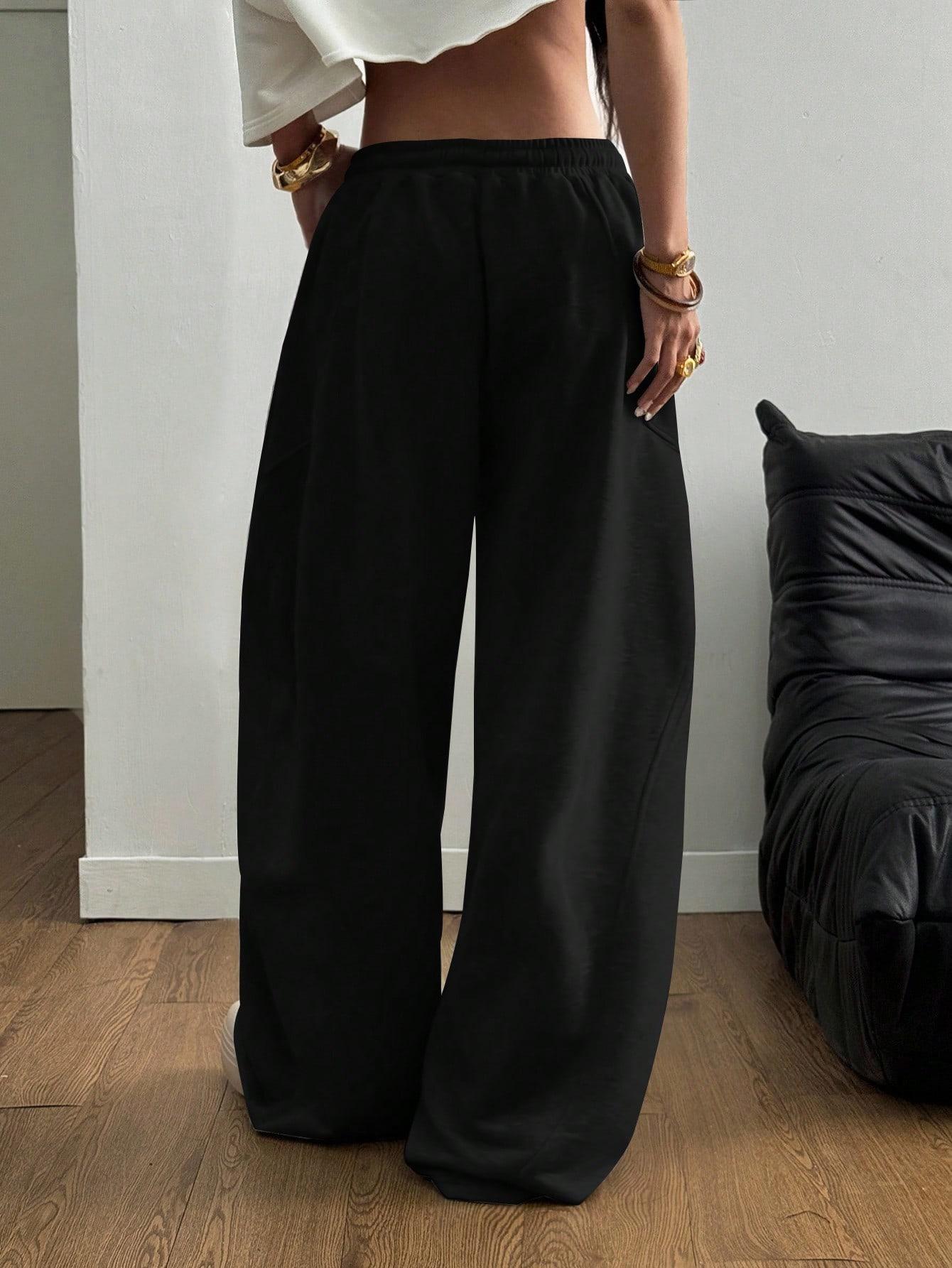 CZARNE SPODNIE DRESOWE