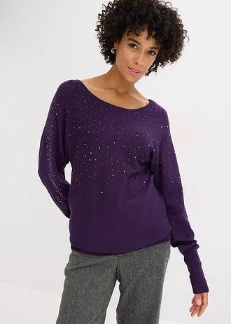 fioletowy sweter zdobienia 