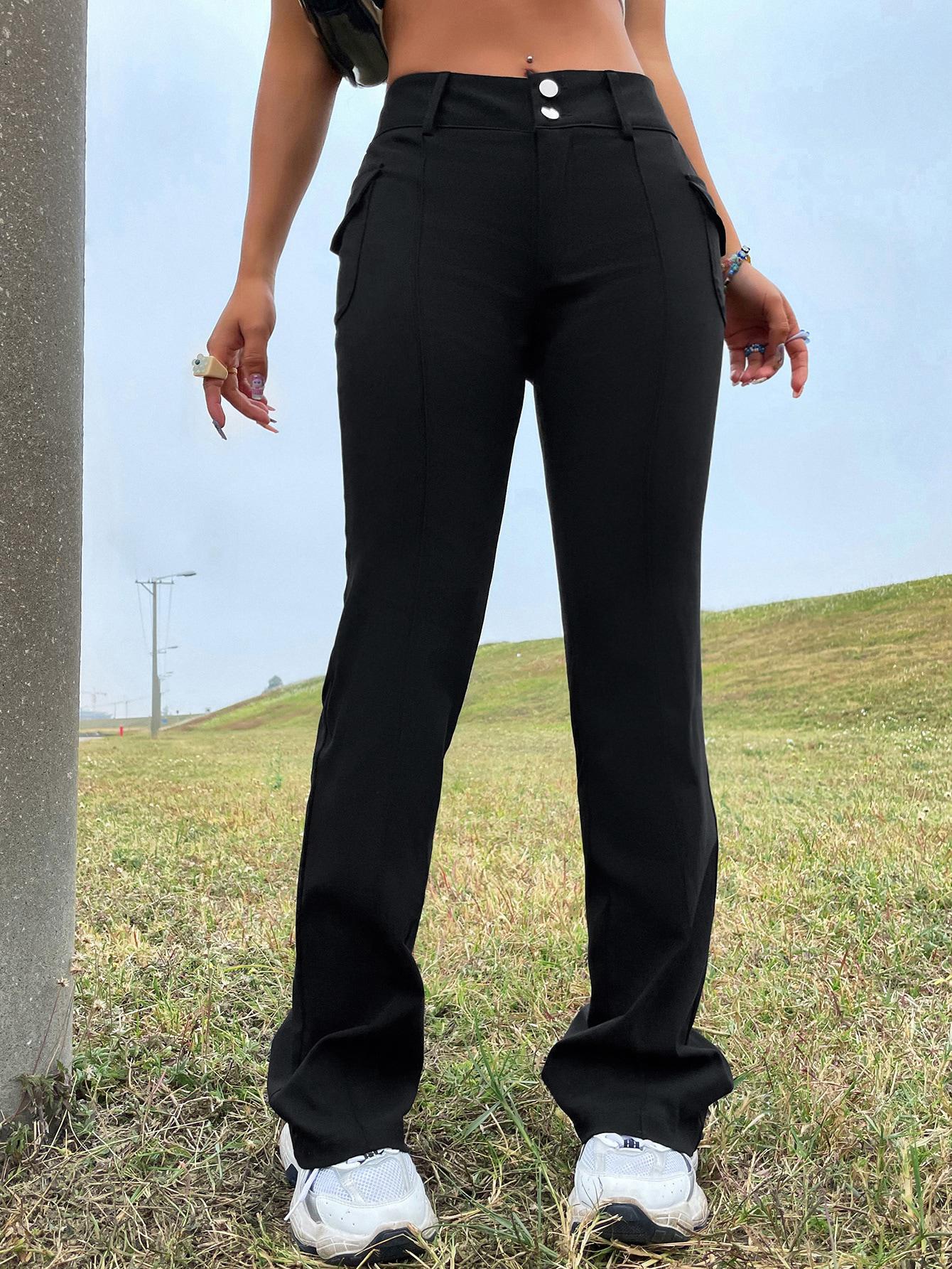 czarne spodnie bootcut