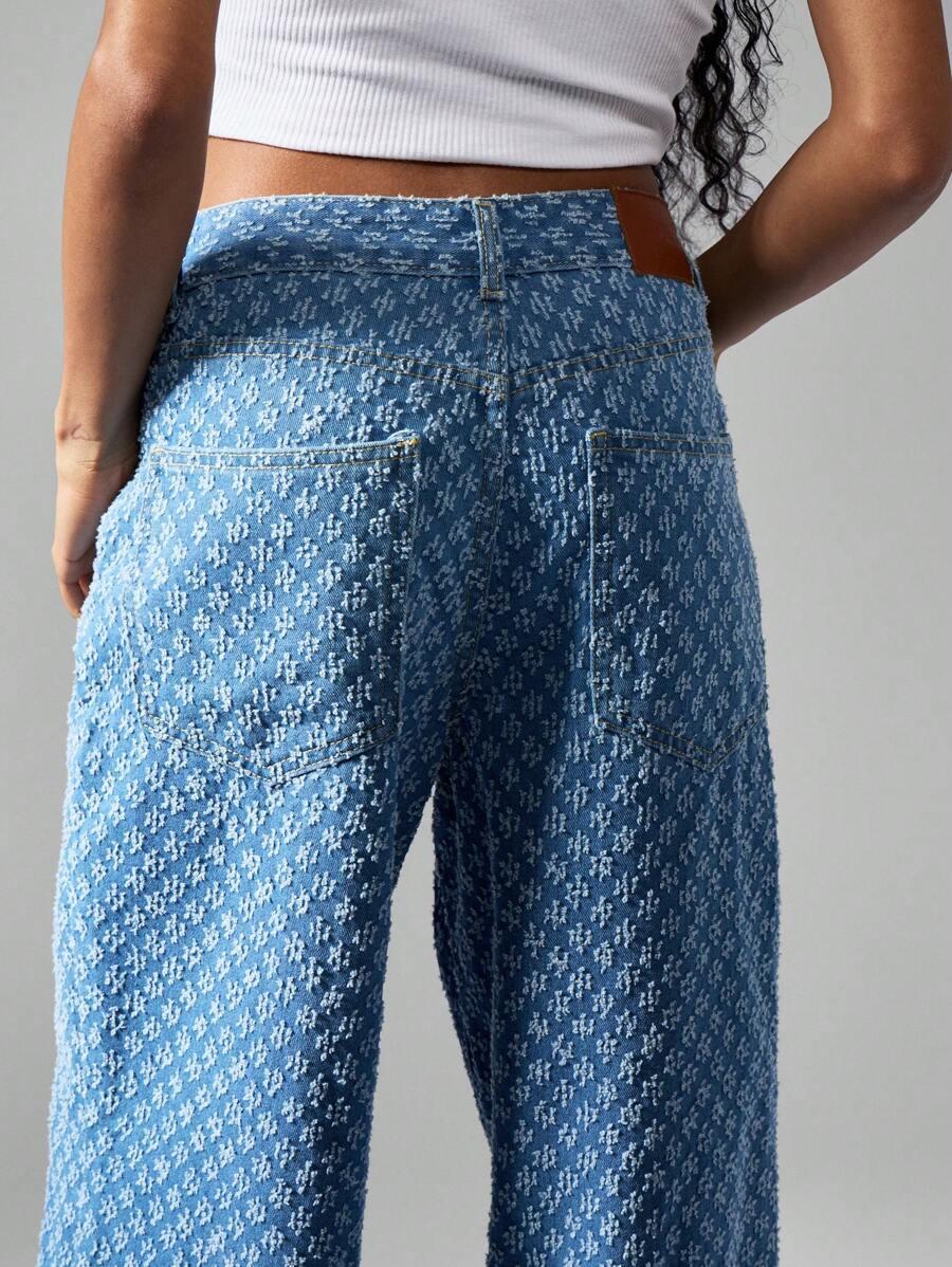 NIEBIESKIE SPODNIE JEANS TEKSTURA