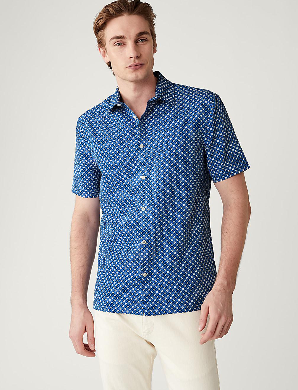 KOSZULA KRÓTKI RĘKAW PRINT T25-6003M-E4