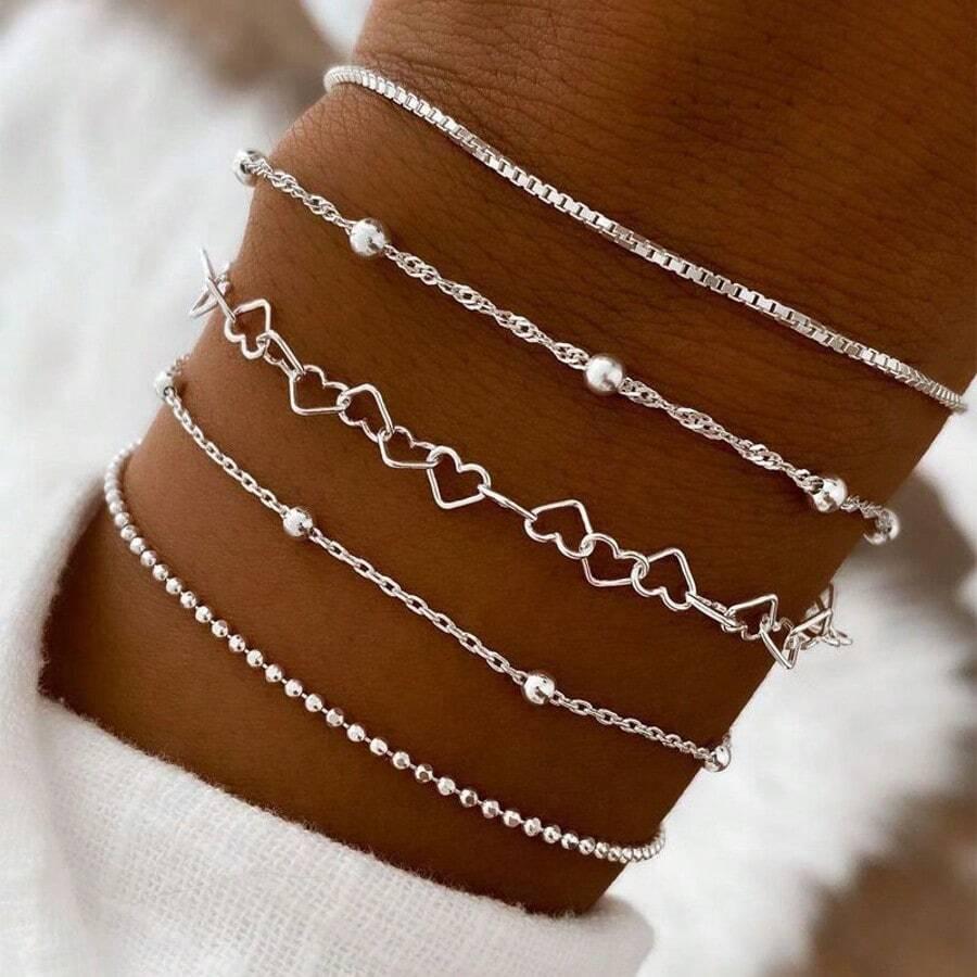 srebrne bransoletki 11-pack