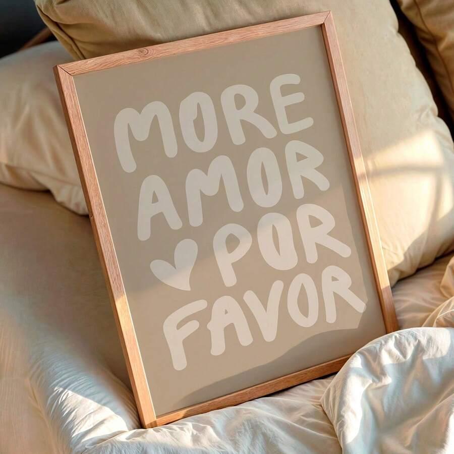 plakat na płótnie napis more amor por favor