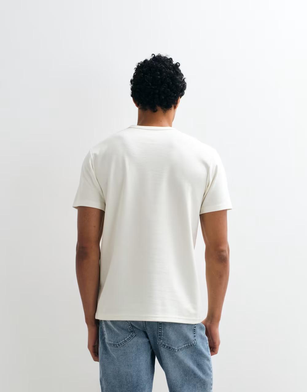 kremowy t-shirt basic
