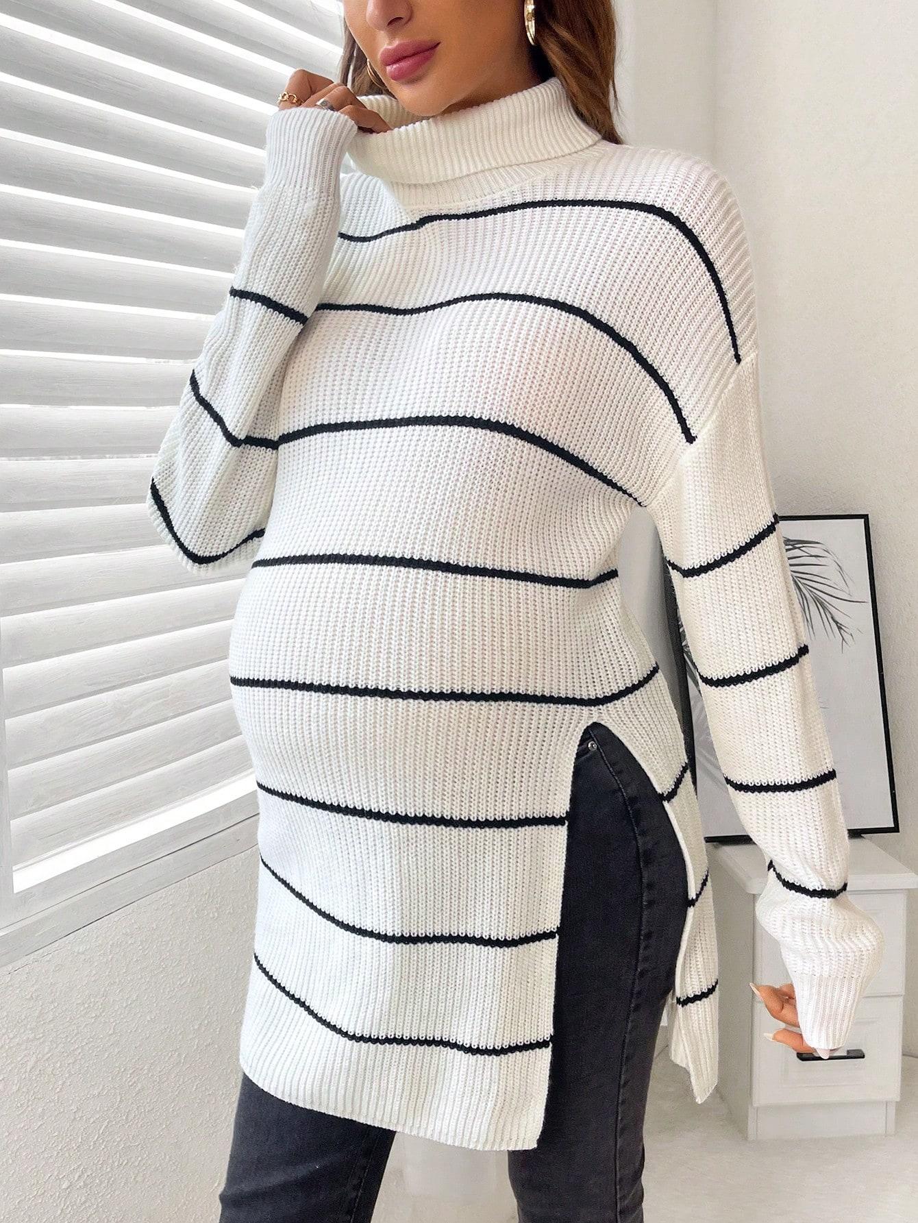 SWETER CIĄŻOWY W PASKI