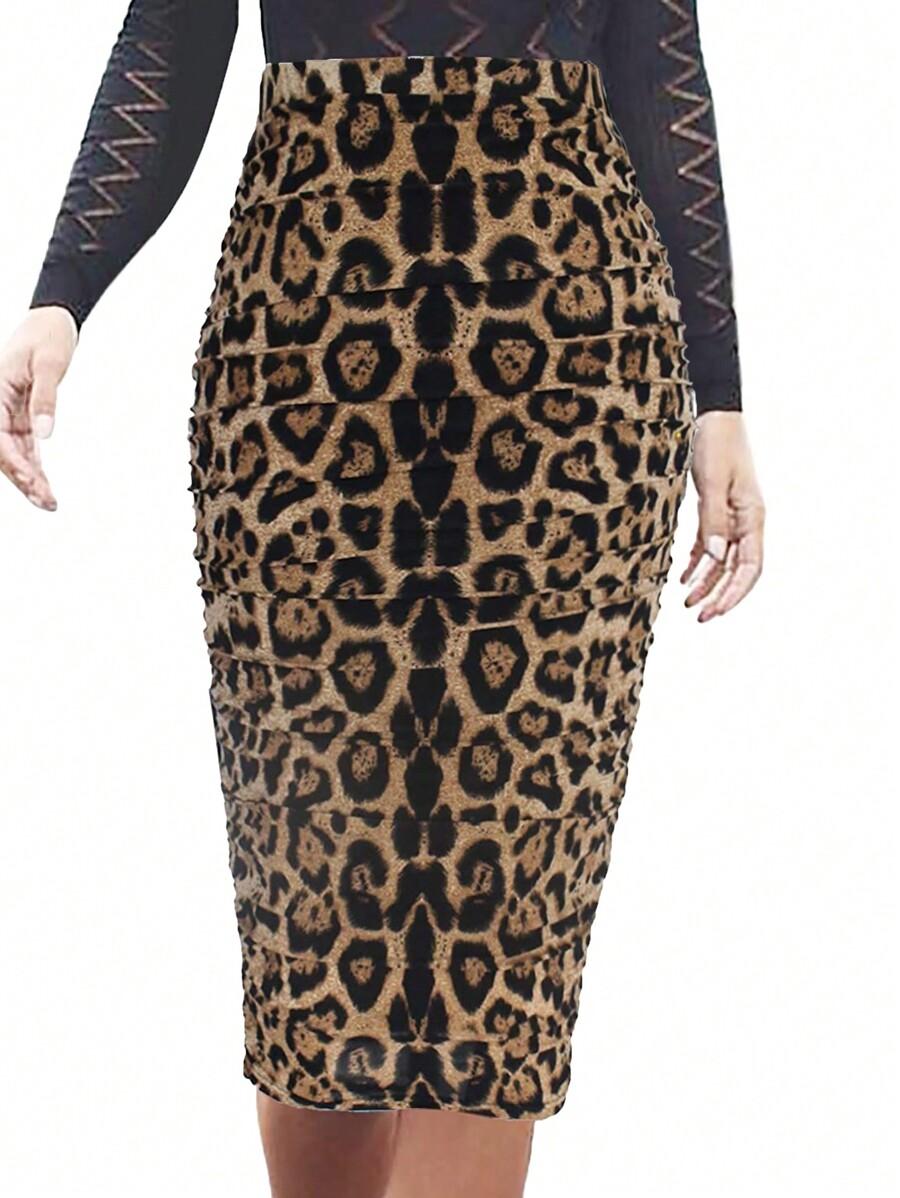 midi SPÓDNICA ANIMAL PRINT