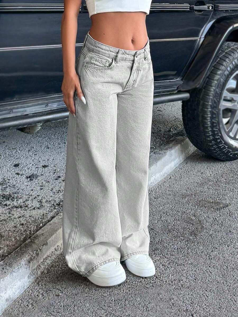 SZARE SPODNIE JEANS 